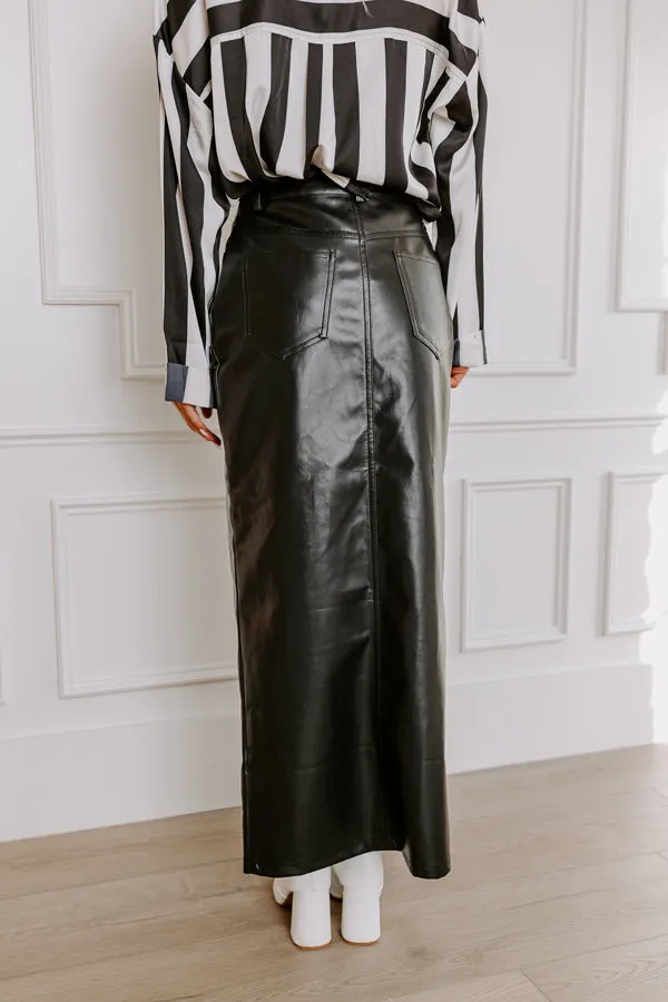 A Little Bit Flirty Faux Leather Skirt