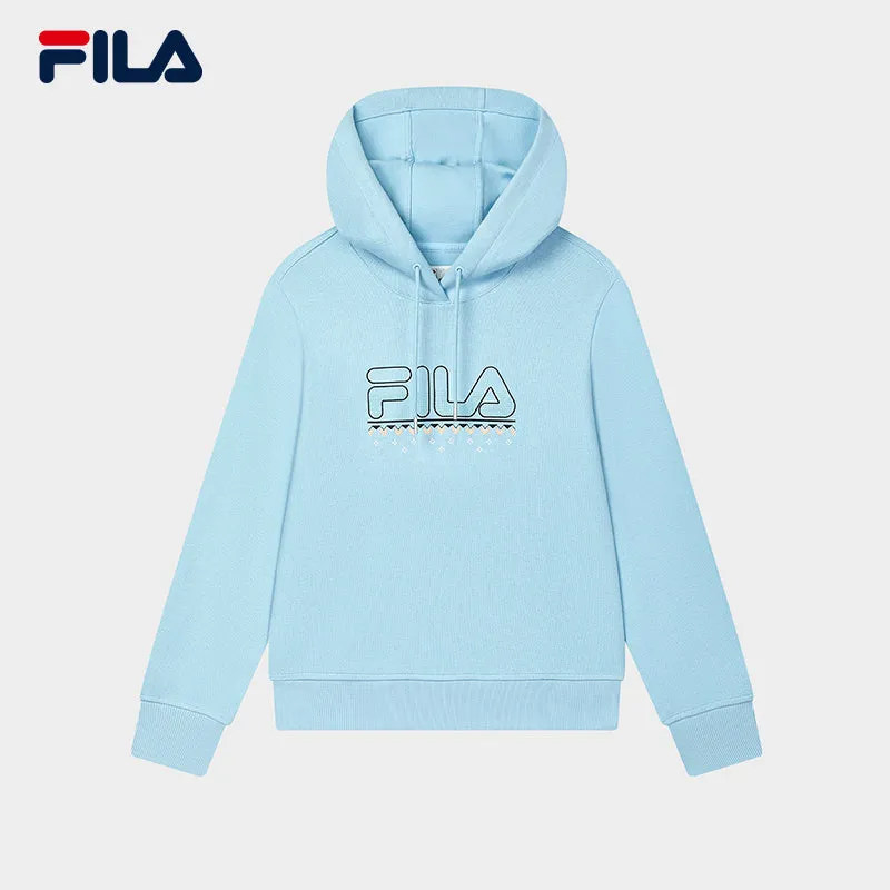 FILA CORE LIFESTYLE WHITE LINE GRENOBLE Women Hoodie (Light Blue)